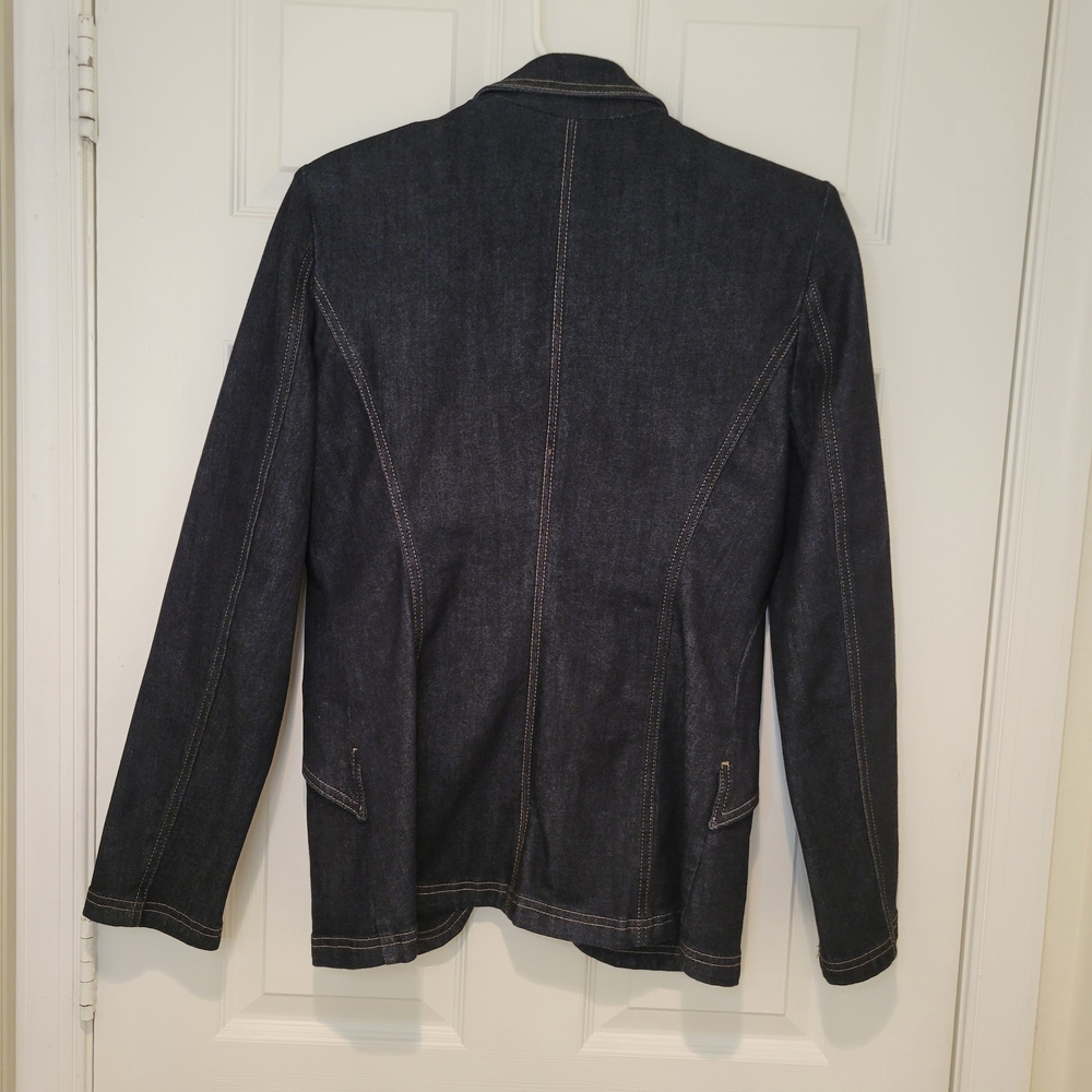 WHITE HOUSE BLACK MARKET Tailored Denim Blazer Sz 10 - Picture 7 of 12